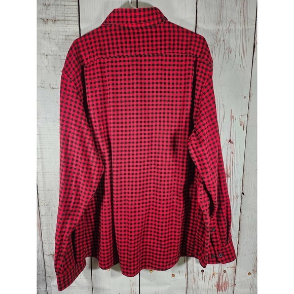 Goodfellow Men's Button Down Red‎ and Black Plaid Flannel Shirt Long Sleeve XXL - Picture 5 of 6
